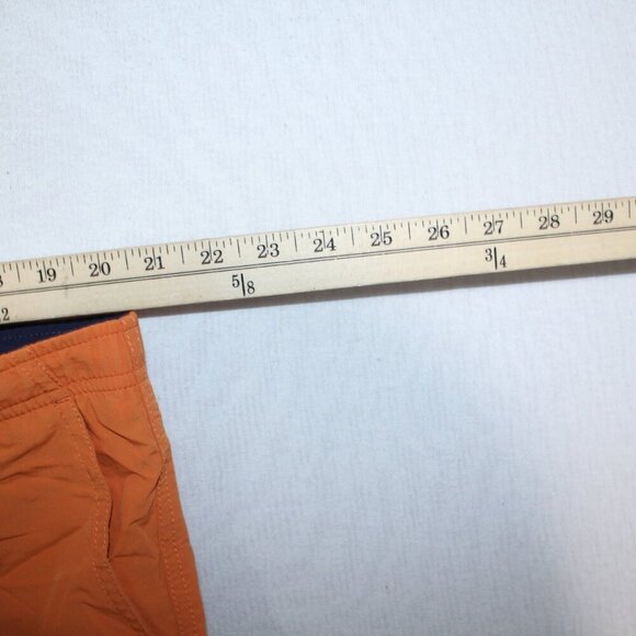 L.L. Bean Men Orange Cargo Board Shorts Summer Beach Vintage Size Large - Picture 6 of 9